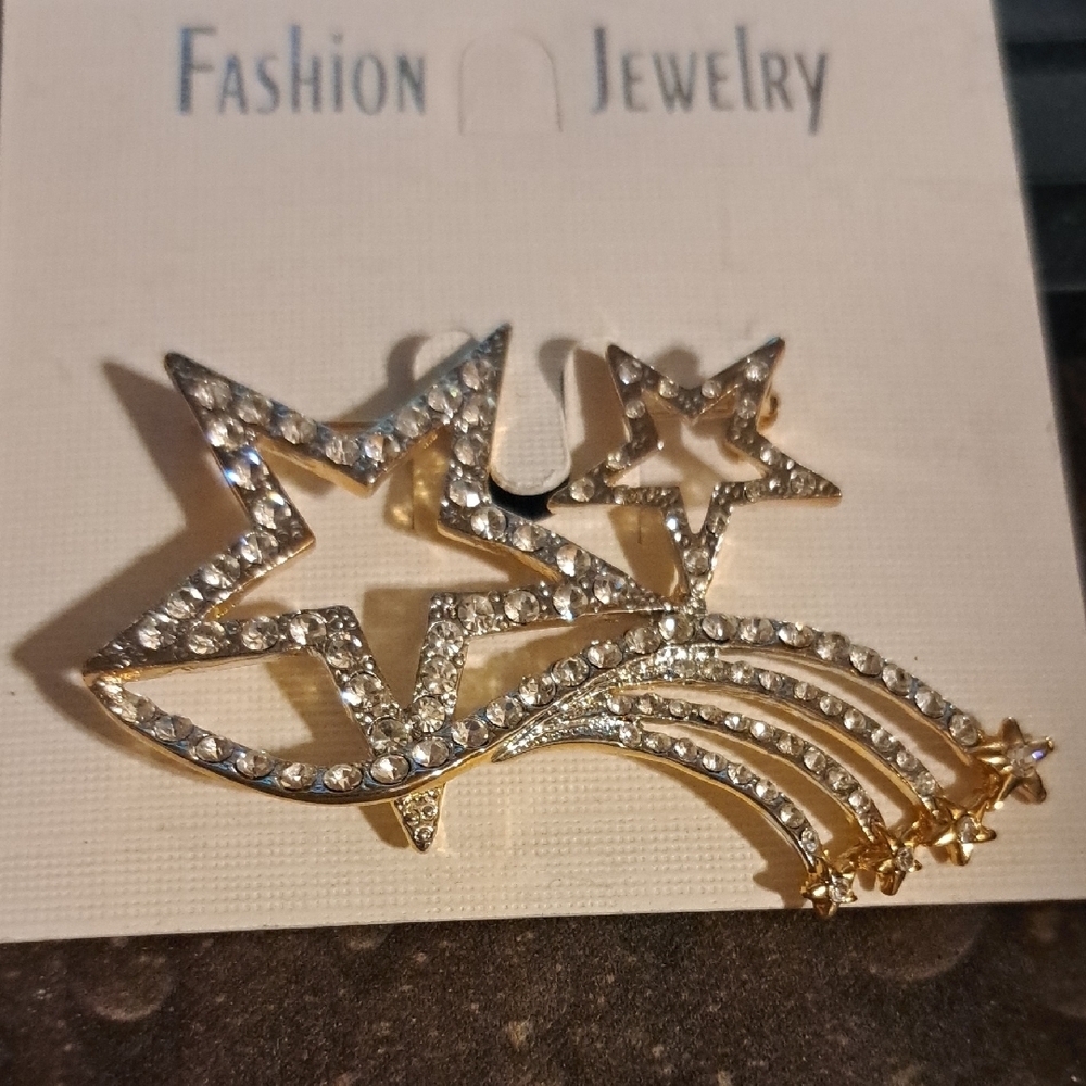 Star Rainbow Rhinestone Pin - Picture 2 of 2